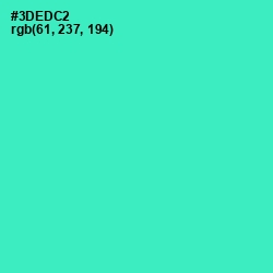 #3DEDC2 - Turquoise Color Image