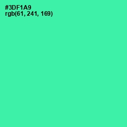 #3DF1A9 - Shamrock Color Image