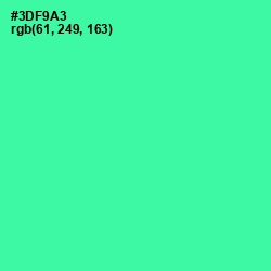 #3DF9A3 - Shamrock Color Image