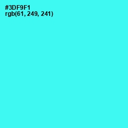 #3DF9F1 - Turquoise Color Image