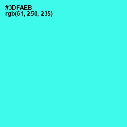 #3DFAEB - Turquoise Color Image