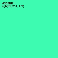 #3DFBB1 - Shamrock Color Image