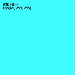 #3DFBFF - Cyan / Aqua Color Image