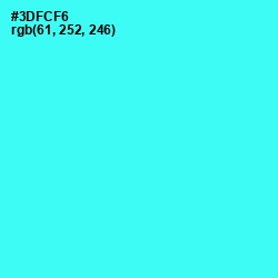 #3DFCF6 - Bright Turquoise Color Image