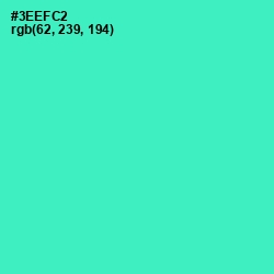 #3EEFC2 - Turquoise Color Image