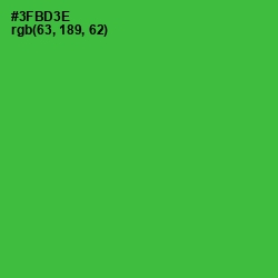 #3FBD3E - Forest Green Color Image