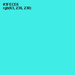 #3FECE6 - Turquoise Color Image