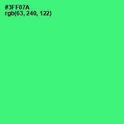 #3FF07A - Spring Green Color Image
