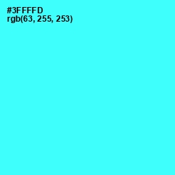 #3FFFFD - Cyan / Aqua Color Image