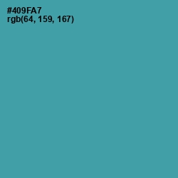 #409FA7 - Hippie Blue Color Image