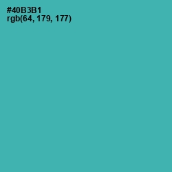 #40B3B1 - Fountain Blue Color Image