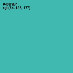 #40B9B1 - Fountain Blue Color Image