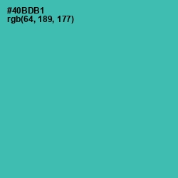 #40BDB1 - Fountain Blue Color Image