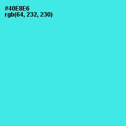 #40E8E6 - Turquoise Blue Color Image