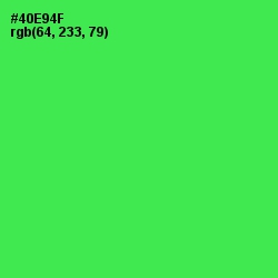 #40E94F - Screamin' Green Color Image