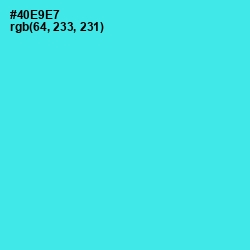 #40E9E7 - Turquoise Blue Color Image