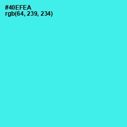 #40EFEA - Turquoise Blue Color Image