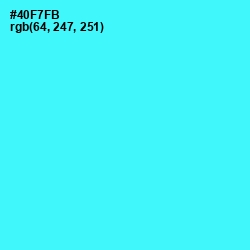 #40F7FB - Turquoise Blue Color Image