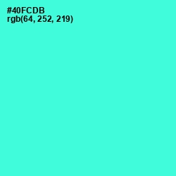 #40FCDB - Turquoise Blue Color Image