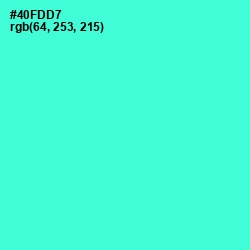 #40FDD7 - Turquoise Blue Color Image