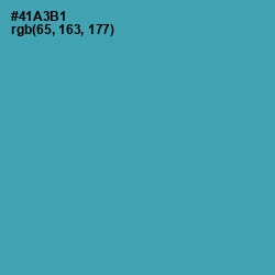 #41A3B1 - Fountain Blue Color Image