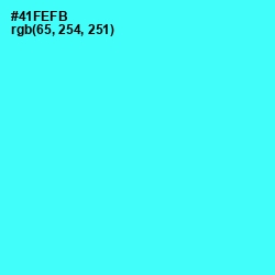 #41FEFB - Turquoise Blue Color Image