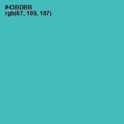 #43BDBB - Fountain Blue Color Image