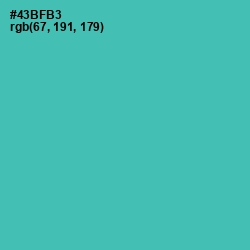 #43BFB3 - Fountain Blue Color Image