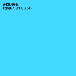 #43D9FE - Turquoise Blue Color Image