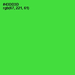 #43DD3D - Bright Green Color Image