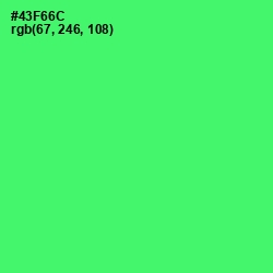 #43F66C - Screamin' Green Color Image