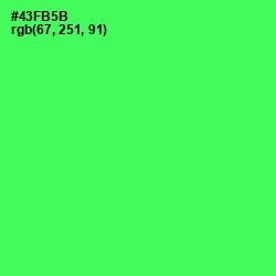 #43FB5B - Screamin' Green Color Image