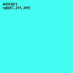 #43FBF1 - Turquoise Blue Color Image