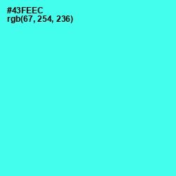 #43FEEC - Turquoise Blue Color Image