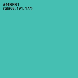 #44BFB1 - Fountain Blue Color Image