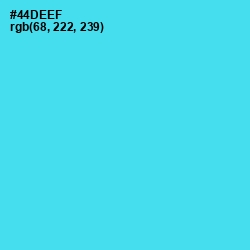#44DEEF - Turquoise Blue Color Image