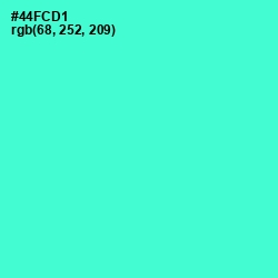 #44FCD1 - Turquoise Blue Color Image