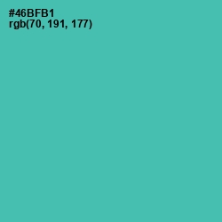 #46BFB1 - Fountain Blue Color Image