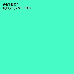 #47FBC7 - Aquamarine Color Image