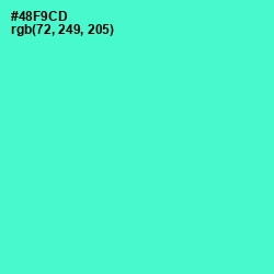 #48F9CD - Turquoise Blue Color Image