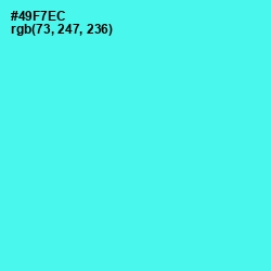 #49F7EC - Turquoise Blue Color Image