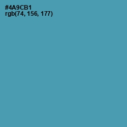 #4A9CB1 - Hippie Blue Color Image