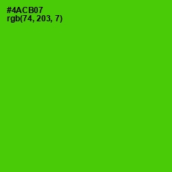 #4ACB07 - Bright Green Color Image