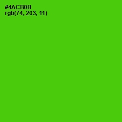 #4ACB0B - Bright Green Color Image