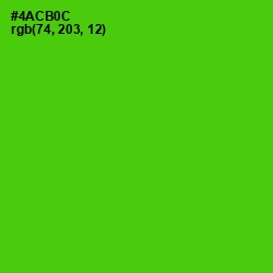 #4ACB0C - Bright Green Color Image