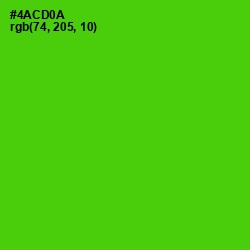 #4ACD0A - Bright Green Color Image