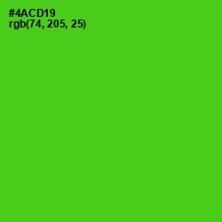 #4ACD19 - Bright Green Color Image