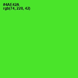 #4AE42A - Bright Green Color Image