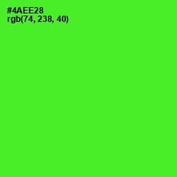 #4AEE28 - Bright Green Color Image