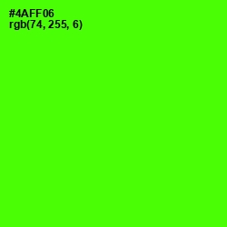 #4AFF06 - Bright Green Color Image